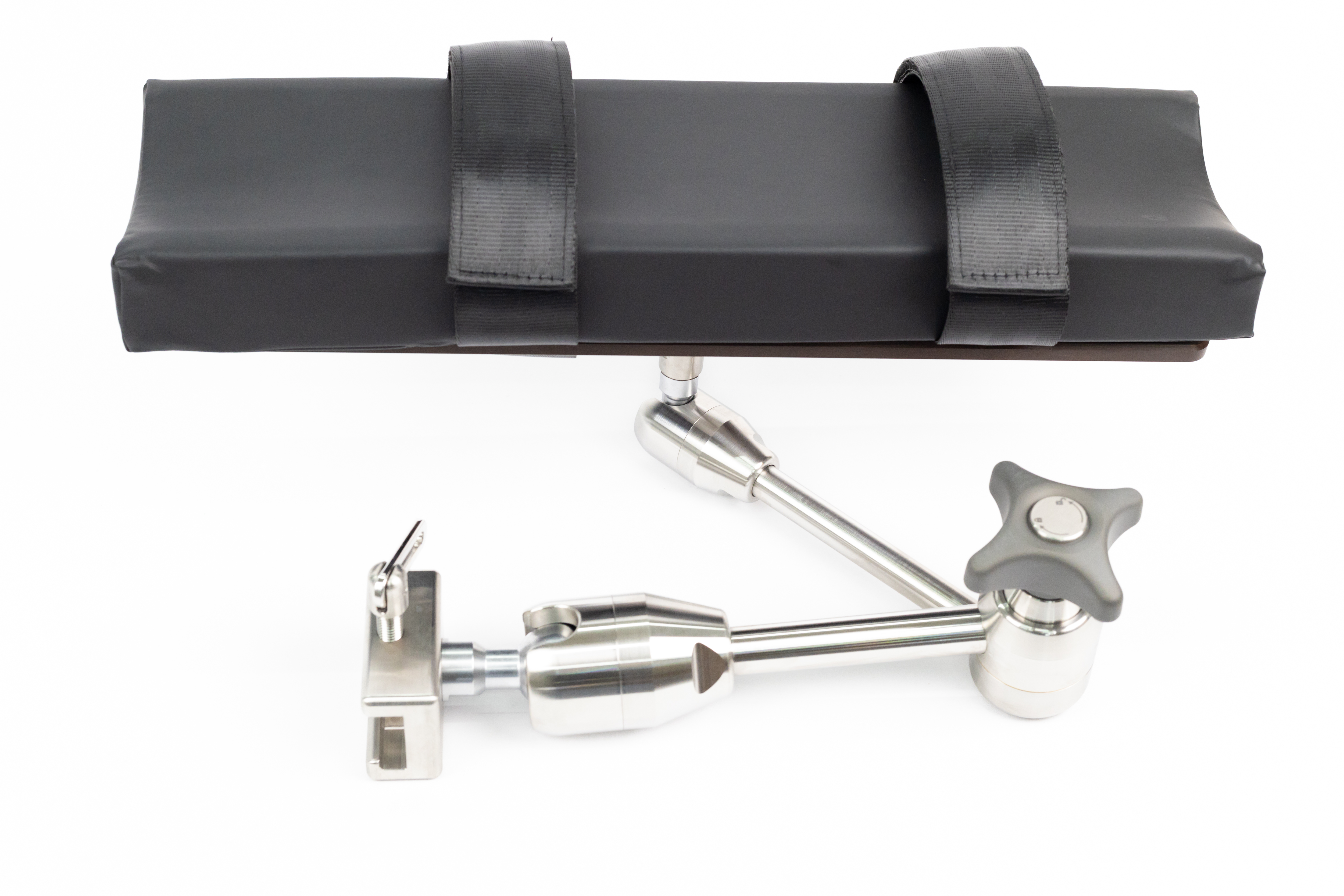 Armausleger lateral mit zentraler Fixierung für OP-Tische Armausleger lateral mit zentraler Fixierung für OP-Tische