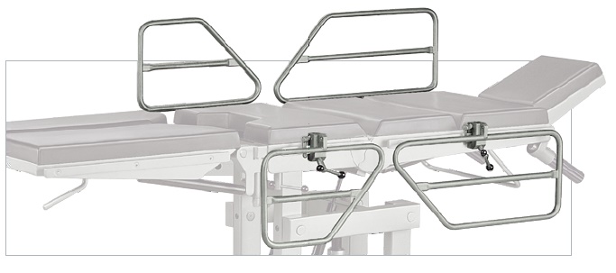 Seitengitter-klappbar-4-teilig-FAWS-32-5 Seitengitter, Bettgitter 4- teilig zur Befestigung am OP-Tisch