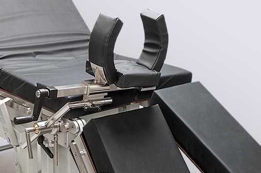Arthroskopie Beinhalter, Arthroskopie Lagerung mit Knieklemme normal